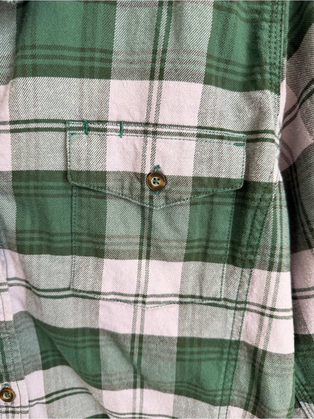 Carhartt Hamilton Flannel Shirt II XL 16/18 Green Gray Plaid Relaxed Fit Cotton - Picture 5 of 16